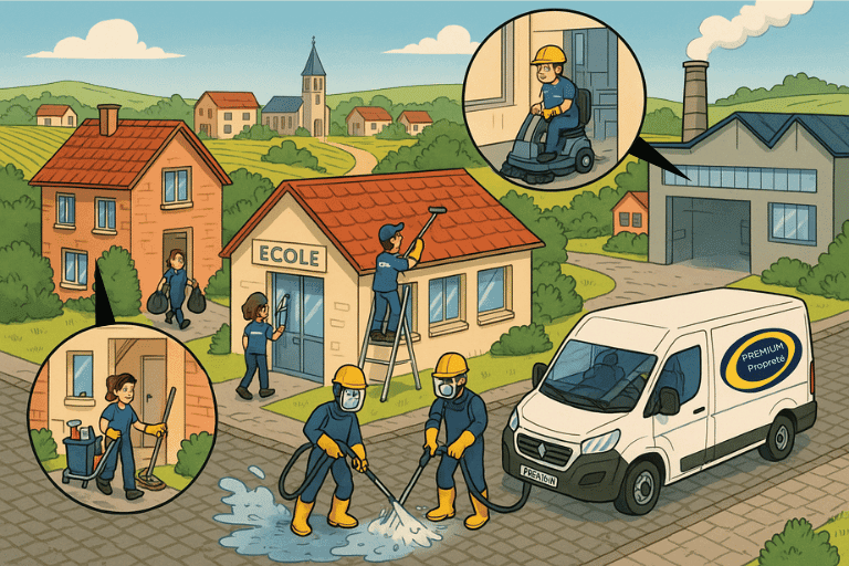 Illustration de l’activité de nettoyage professionnel